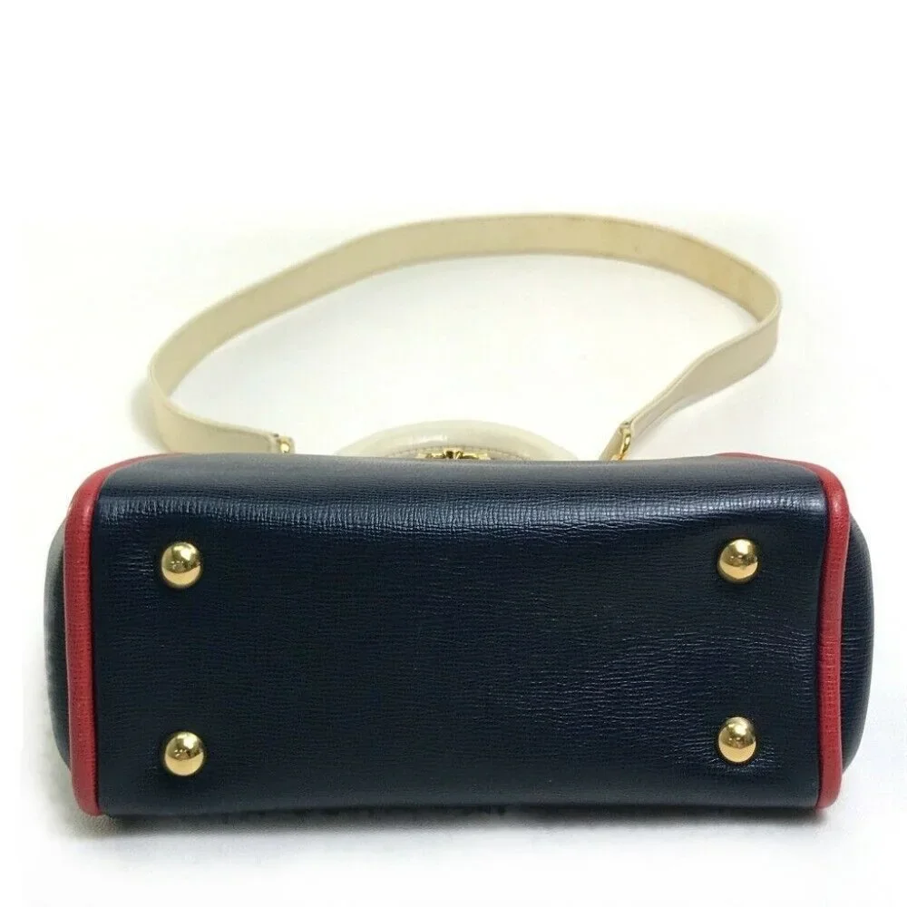 Authentic CHRISTIAN DIOR Tricolor Vintage Kisslock 2WAY Shoulder bag Hand Bag - Picture 6 of 8